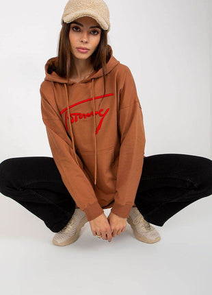 Comfort-Fit Long Sweatshirt – Cotton Blend with Functional Pocket - MimiStylez