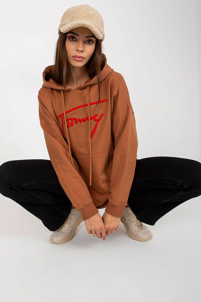 Comfort-Fit Long Sweatshirt – Cotton Blend with Functional Pocket - MimiStylez