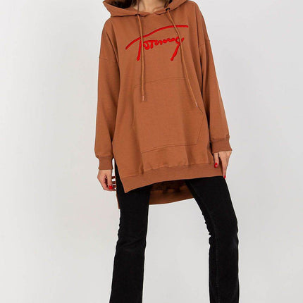 Comfort-Fit Long Sweatshirt – Cotton Blend with Functional Pocket - MimiStylez