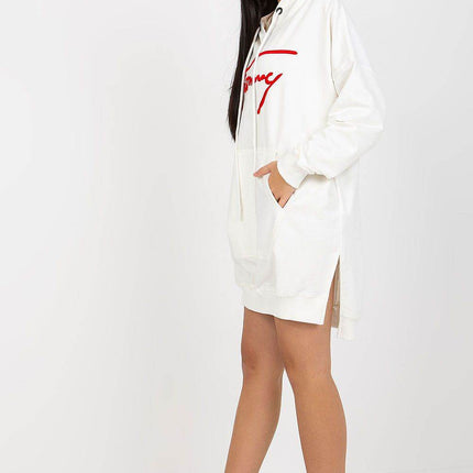 Comfort-Fit Long Sweatshirt – Cotton Blend with Functional Pocket - MimiStylez