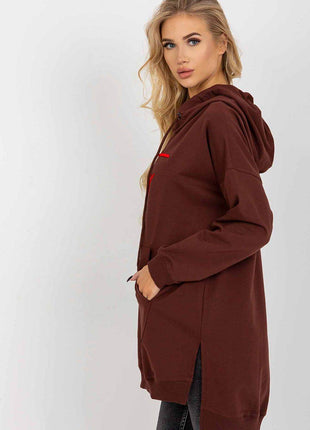 Comfort-Fit Long Sweatshirt – Cotton Blend with Functional Pocket - MimiStylez