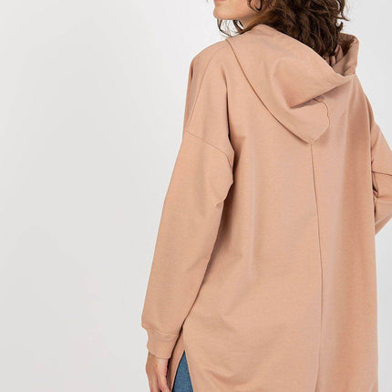 Comfort-Fit Long Sweatshirt – Cotton Blend with Functional Pocket - MimiStylez