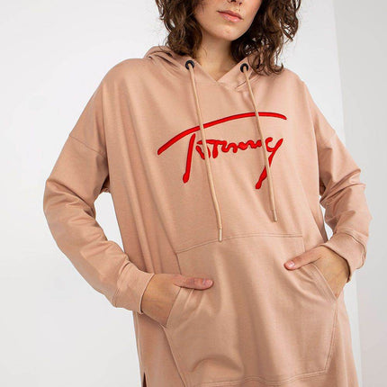 Comfort-Fit Long Sweatshirt – Cotton Blend with Functional Pocket - MimiStylez