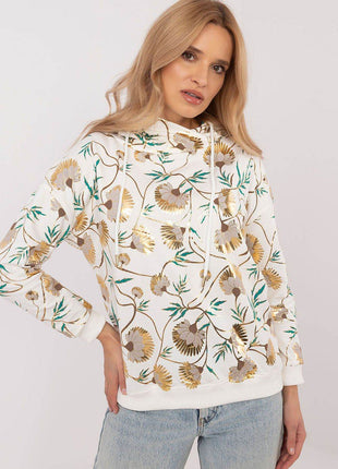 Printed Sweatshirt with Hood – Cotton Blend & Long Sleeves - MimiStylez