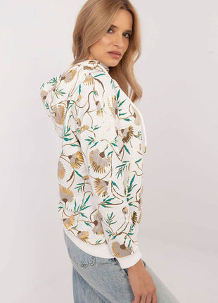 Printed Sweatshirt with Hood – Cotton Blend & Long Sleeves - MimiStylez