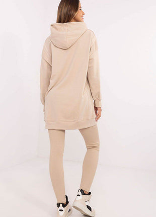 Women's Cotton Hoodie & Leggings Set – Sweatshirt & Ribbed High-Waist Bottoms - MimiStylez