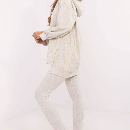 Women's Cotton Hoodie & Leggings Set – Sweatshirt & Ribbed High-Waist Bottoms - MimiStylez