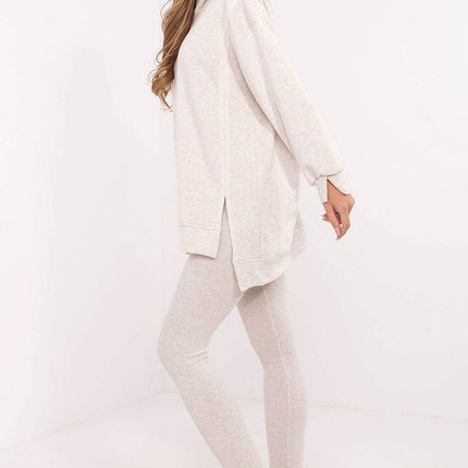Women's Cotton Hoodie & Leggings Set – Sweatshirt & Ribbed High-Waist Bottoms - MimiStylez