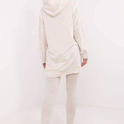 Women's Cotton Hoodie & Leggings Set – Sweatshirt & Ribbed High-Waist Bottoms - MimiStylez