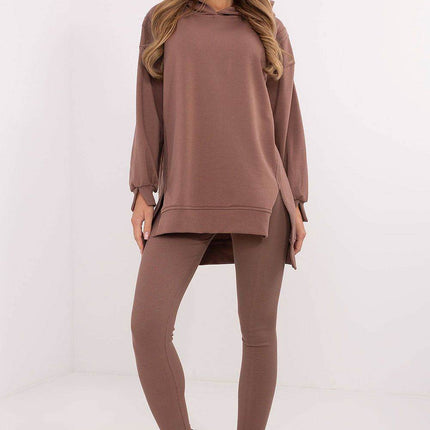 Women's Cotton Hoodie & Leggings Set – Sweatshirt & Ribbed High-Waist Bottoms - MimiStylez