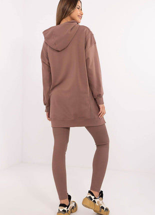 Women's Cotton Hoodie & Leggings Set – Sweatshirt & Ribbed High-Waist Bottoms - MimiStylez