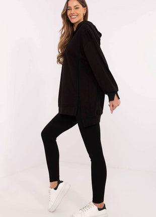 Women's Cotton Hoodie & Leggings Set – Sweatshirt & Ribbed High-Waist Bottoms - MimiStylez