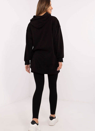 Women's Cotton Hoodie & Leggings Set – Sweatshirt & Ribbed High-Waist Bottoms - MimiStylez