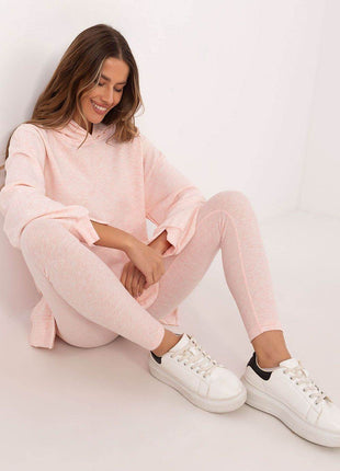 Women's Cotton Hoodie & Leggings Set – Sweatshirt & Ribbed High-Waist Bottoms - MimiStylez