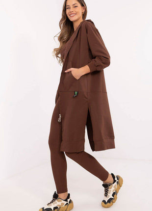 3-Piece Cotton Ribbed Set – Zip Hoodie, Fitted Top & High-Waisted Leggings - MimiStylez