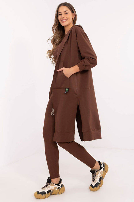 3-Piece Cotton Ribbed Set – Zip Hoodie, Fitted Top & High-Waisted Leggings - MimiStylez