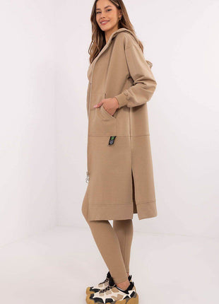 3-Piece Cotton Ribbed Set – Zip Hoodie, Fitted Top & High-Waisted Leggings - MimiStylez