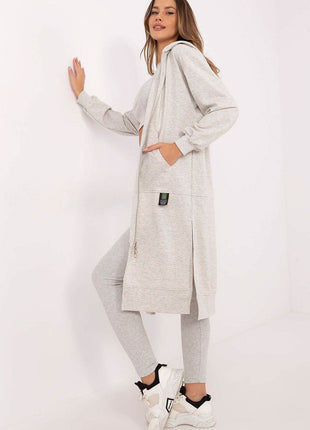 3-Piece Cotton Ribbed Set – Zip Hoodie, Fitted Top & High-Waisted Leggings - MimiStylez