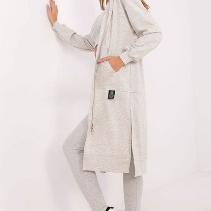 3-Piece Cotton Ribbed Set – Zip Hoodie, Fitted Top & High-Waisted Leggings - MimiStylez