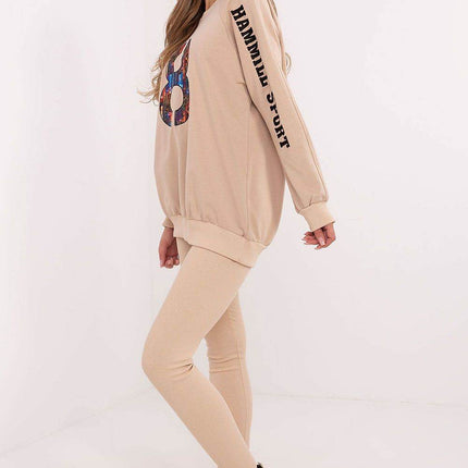 Embroidered Cotton Sweatshirt & High-Waisted Leggings Set - MimiStylez