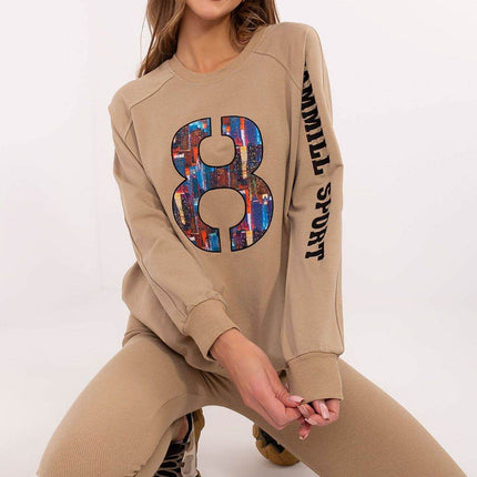 Embroidered Cotton Sweatshirt & High-Waisted Leggings Set - MimiStylez