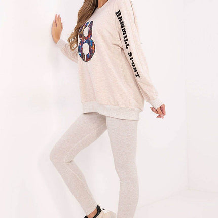 Embroidered Cotton Sweatshirt & High-Waisted Leggings Set - MimiStylez