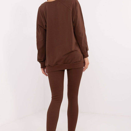 Embroidered Cotton Sweatshirt & High-Waisted Leggings Set - MimiStylez