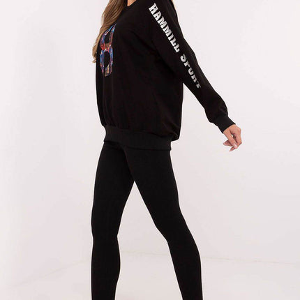 Embroidered Cotton Sweatshirt & High-Waisted Leggings Set - MimiStylez