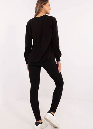 Embroidered Cotton Sweatshirt & High-Waisted Leggings Set - MimiStylez