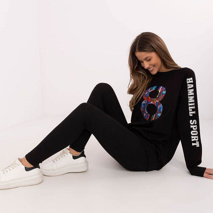 Embroidered Cotton Sweatshirt & High-Waisted Leggings Set - MimiStylez