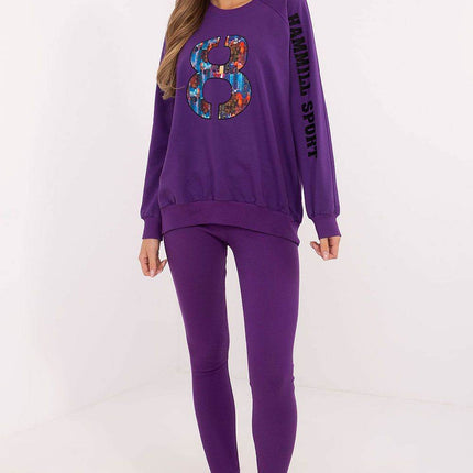 Embroidered Cotton Sweatshirt & High-Waisted Leggings Set - MimiStylez