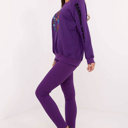Embroidered Cotton Sweatshirt & High-Waisted Leggings Set - MimiStylez