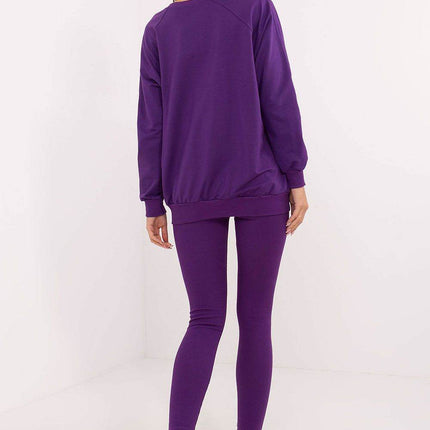 Embroidered Cotton Sweatshirt & High-Waisted Leggings Set - MimiStylez