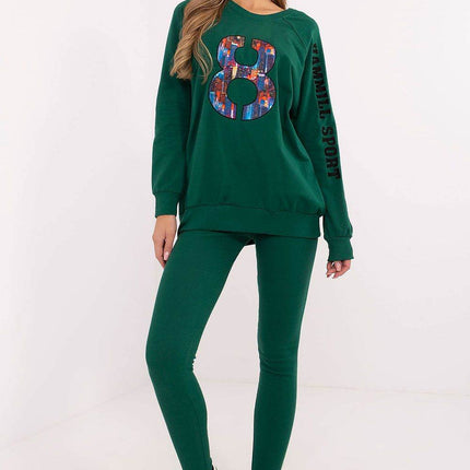 Embroidered Cotton Sweatshirt & High-Waisted Leggings Set - MimiStylez