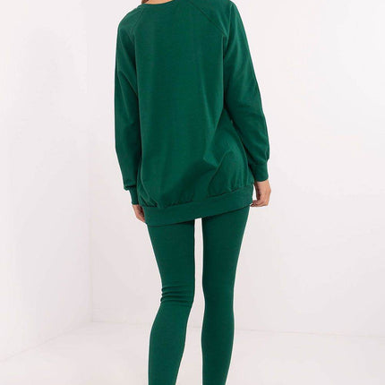Embroidered Cotton Sweatshirt & High-Waisted Leggings Set - MimiStylez