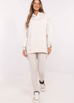 Women's Cotton Hoodie & Leggings Set – Sweatshirt & Ribbed High-Waist Bottoms - MimiStylez