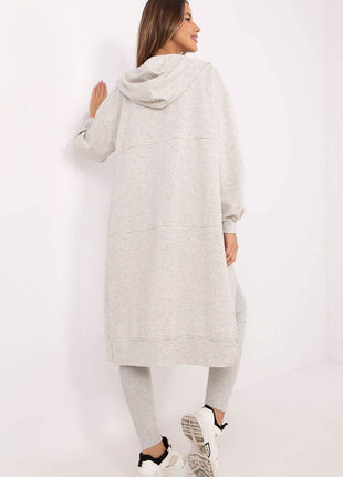 3-Piece Cotton Ribbed Set – Zip Hoodie, Fitted Top & High-Waisted Leggings - MimiStylez