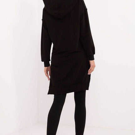 Hooded Long Sweatshirt and High-Waisted Leggings Cotton Set - MimiStylez
