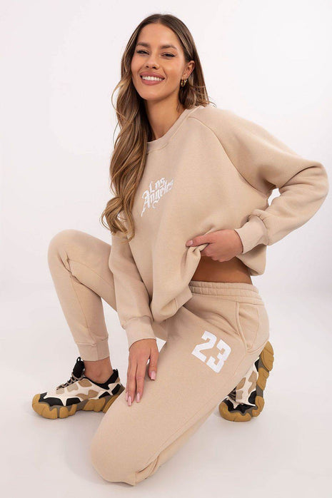 Embroidered Cotton Tracksuit Set with Lined Sweatshirt and High-Waisted Pants - MimiStylez