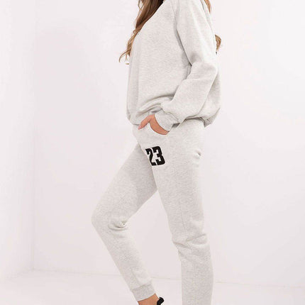 Embroidered Cotton Tracksuit Set with Lined Sweatshirt and High-Waisted Pants - MimiStylez