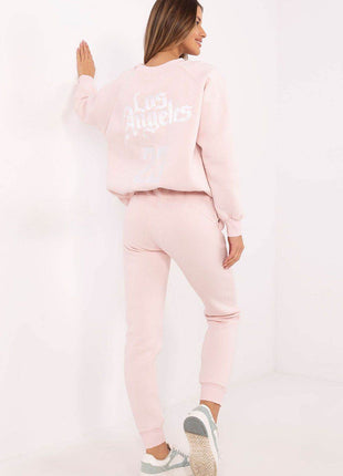 Embroidered Cotton Tracksuit Set with Lined Sweatshirt and High-Waisted Pants - MimiStylez