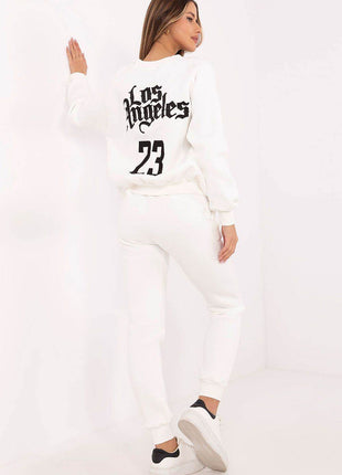 Embroidered Cotton Tracksuit Set with Lined Sweatshirt and High-Waisted Pants - MimiStylez