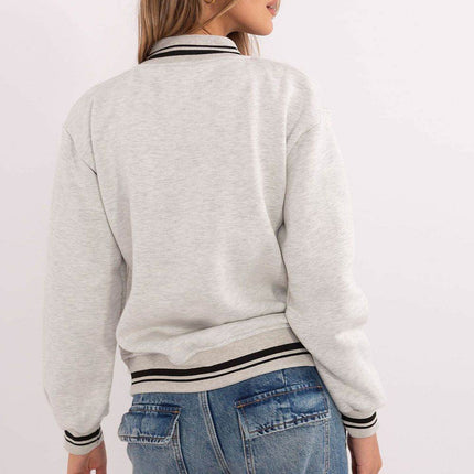 Women's Cotton Bomber Jacket – Snap Closure with Embroidery & Patches - MimiStylez