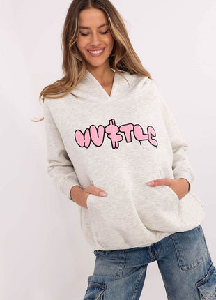 Casual Hooded Sweatshirt – Cotton Blend with Front Patches - MimiStylez