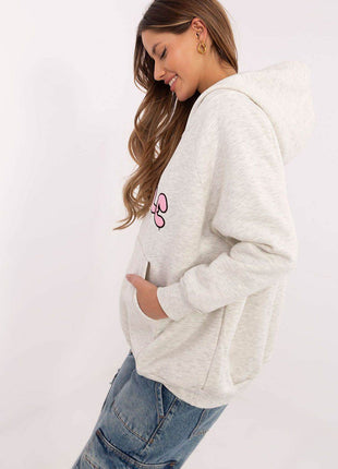 Casual Hooded Sweatshirt – Cotton Blend with Front Patches - MimiStylez