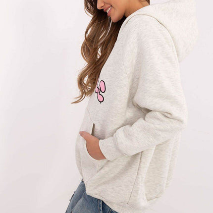 Casual Hooded Sweatshirt – Cotton Blend with Front Patches - MimiStylez