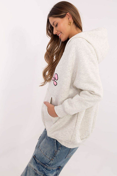Casual Hooded Sweatshirt – Cotton Blend with Front Patches - MimiStylez