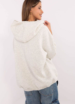 Casual Hooded Sweatshirt – Cotton Blend with Front Patches - MimiStylez