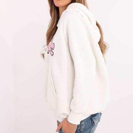 Casual Hooded Sweatshirt – Cotton Blend with Front Patches - MimiStylez