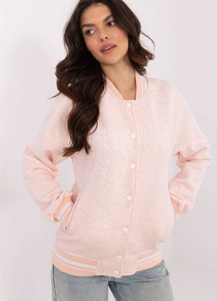 Women's Cotton Bomber Jacket – Snap Closure with Embroidery & Patches - MimiStylez